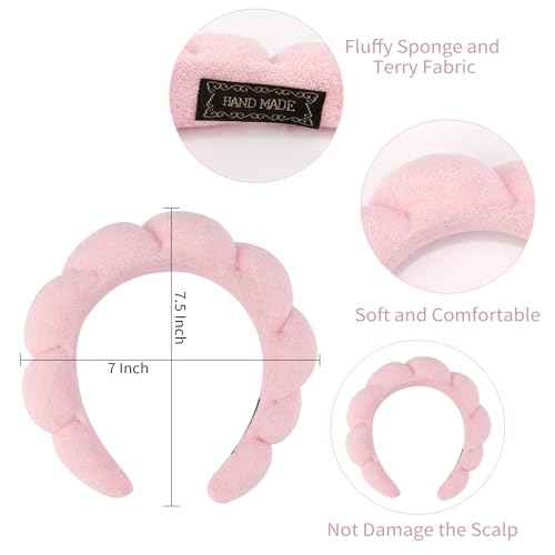 Chanaco Spa Headband and Wrist Bands for Women, Skincare HairBands Wrist Towels, Face Wash Hair Wraps Non Slip, Thick Facial Accessories for Makeup, Bath Shower Teen Girl Gifts Trendy Stuff