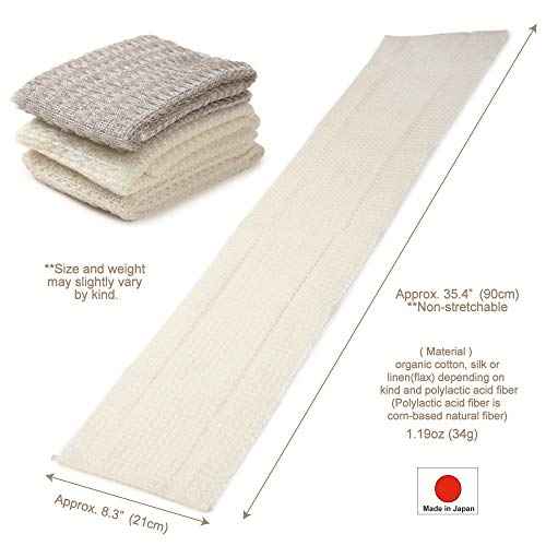 Exfoliating Washcloth [Made in Japan] Shower Back Scrubber, Natural Loofah