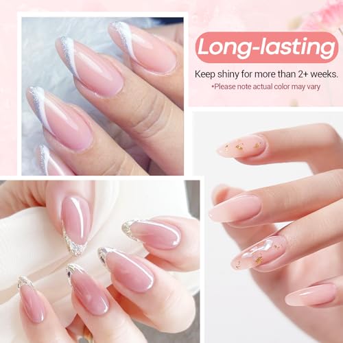 AZUREBEAUTY Translucent Dip Powder - Jelly Baby Pink Color 2Oz/56g, Sheer Rose Pink Neutral Semi-transparent Clear Dipping Powder Crystal French Nail Art Starter Manicure Salon DIY Home Gift