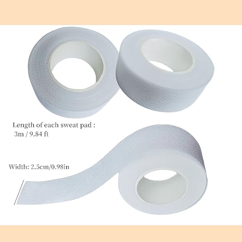 5 Rolls Collar Protector Sweat Pads, Self-adhesive Shirt Collar Protector Absorbent Sweat Shields Pad for Hat Shirt Neck Liner Armpit Tape Collar Protectors for Women Men