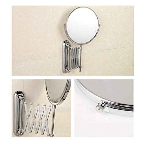 BESPORTBLE Wall Mount Makeup Mirror, 6-Inch Two-Sided Extension Mirror with 3X Magnification - Chrome Bathroom 360¡Æ Swivel
