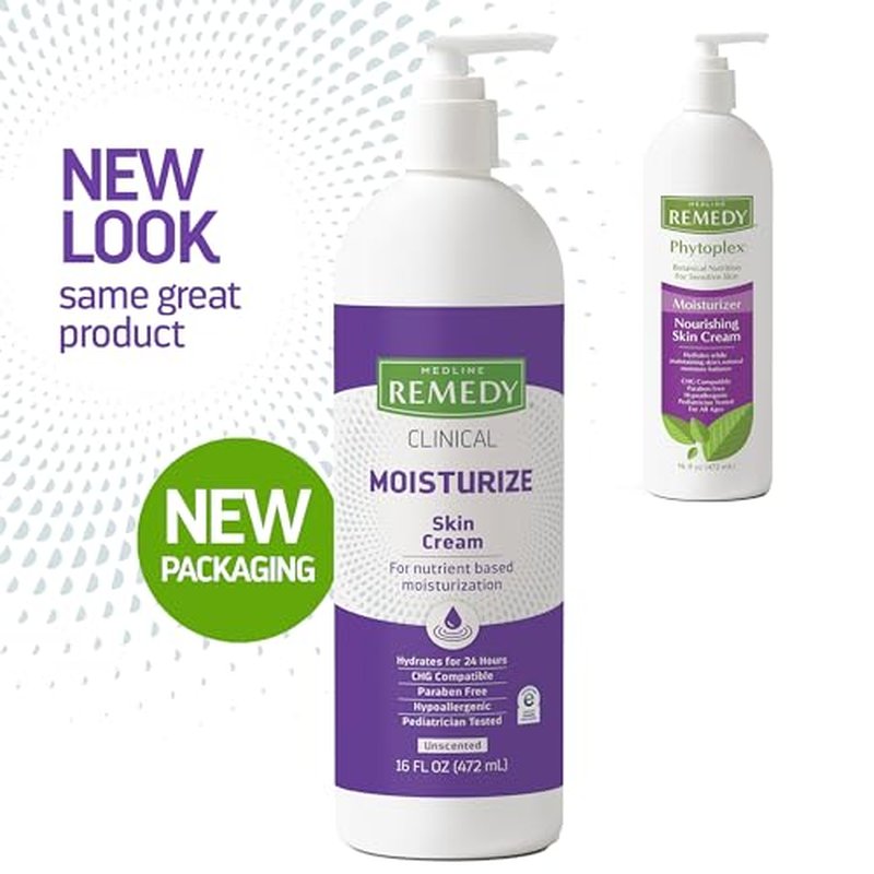 Medline Remedy Phytoplex Nourishing Skin Cream, Unscented Skin Moisturizer, Paraben Free Body Lotion, 16 Fl Oz
