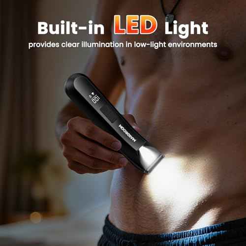 Manscape 3-In1 Body & Pubic Hair Trimmer for Men, IPX7 Waterproof Ball & Groin Shaver with LED Light, Electric Razor with Travel Pouch & USB Rechargeable, Christmas Gifts for Men