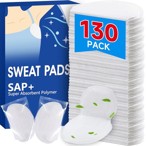 AROIC 130 Pack Armpit Sweat Pads, Large Underarm Pad for Women & Men, Invisible Armpit Sweat Pads for Under Arms, Odor Control, Sweatproof Adhesive Pad for All-Day Comfort No More Sweat Stains