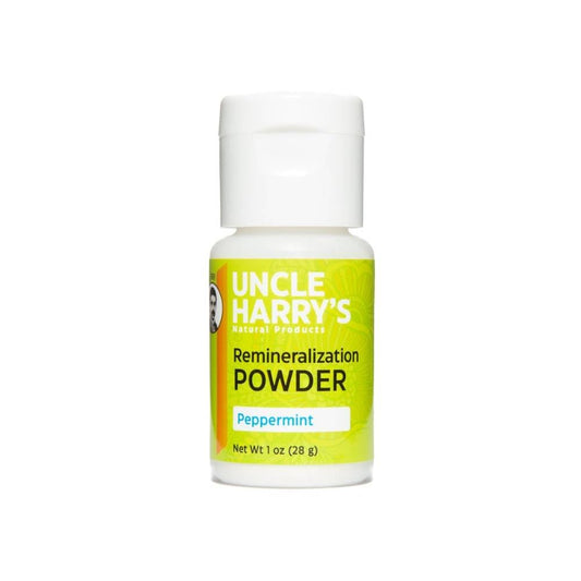 Uncle Harry’s Peppermint Remineralization Tooth Powder | Alkalizing Ionic Minerals and Pure Plant Essences | All Natural Enamel Support | Neutralizes Acids Strengthens Teeth Fluoride Free Vegan 1 oz