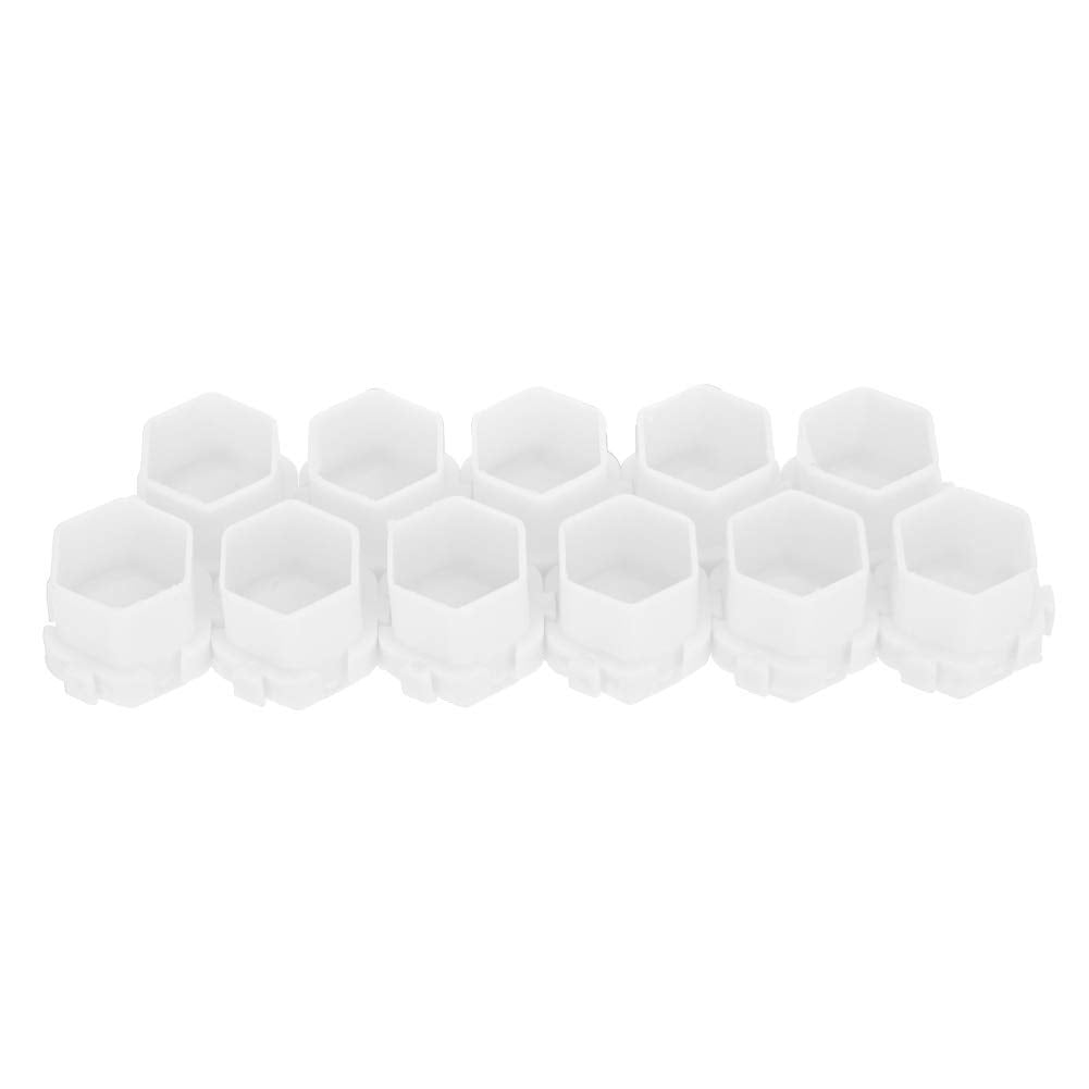 VORAGA Hexagonal Ink Cups for Tattooing, Pack of 200 (White, Pink, Red, Purple, Green)