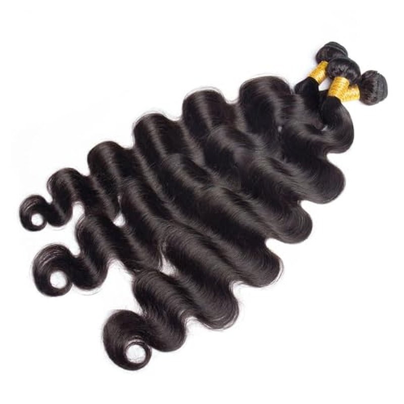 Body Wave Bundles Human Hair 22 24 26 Inch Human Hair 3 Bundles Body Wave 100% Unprocessed Brazilian Virgin Hair Weave Bundles Human Hair Extension Natural Black Color