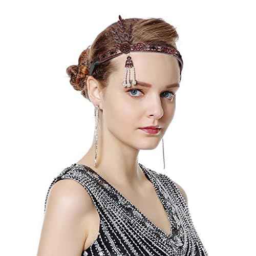 Metme Flapper Headband Rhiestones Gatsby Headpiece Art Deco 1920s accessories for women