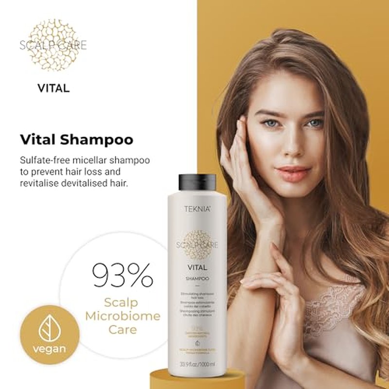 LAKM? Teknia Scalp Care Vital Stimulating Shampoo, Anti Hair Loss Shampoo & Scalp Treatment, 33.8 Fl Oz