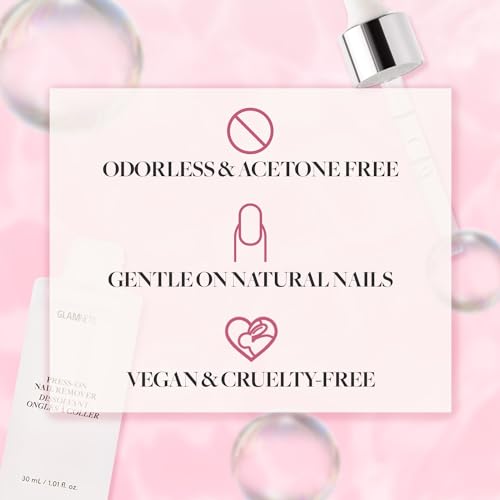 Glamnetic Press On Nail Remover | Odorless, No Acetone, Gentle Press-On Nail Remover Serum for Fake Nails | 30 ml/1.01 fl. oz.