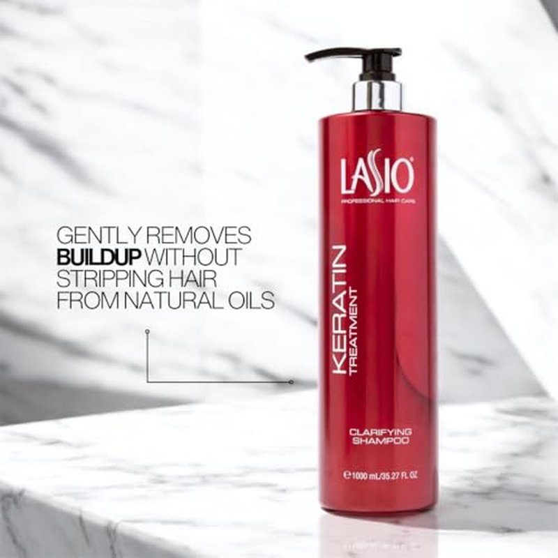 Lasio Clarifying Shampoo 35.27 Fl. Oz. ? Gently Removes Buildup & Residue, Infused with Hydrolyzed Keratin & Cocamide Oil, Non-Irritating, Safe for Scalp, Pre-Keratin Treatment Formula