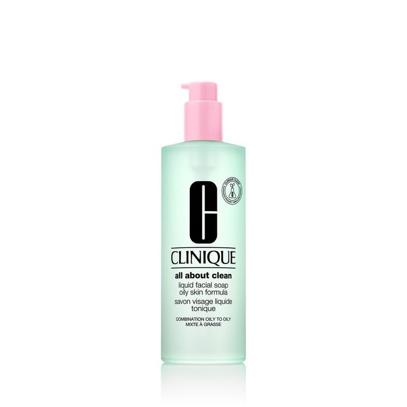 Clinique 3-Step All About Clean Liquid Facial Cleanser Soap | Face Wash For Oily Skin| Skin Type 4, 13.5 Fl Oz