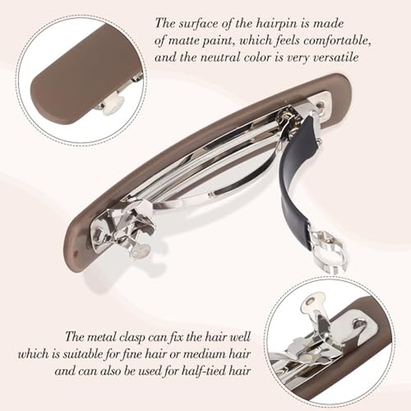 6 Pcs Hair Clips Hair Barrettes for Women, Matte Barrettes for Thin Fine Hair Flat Hair Clip Hair Accessories