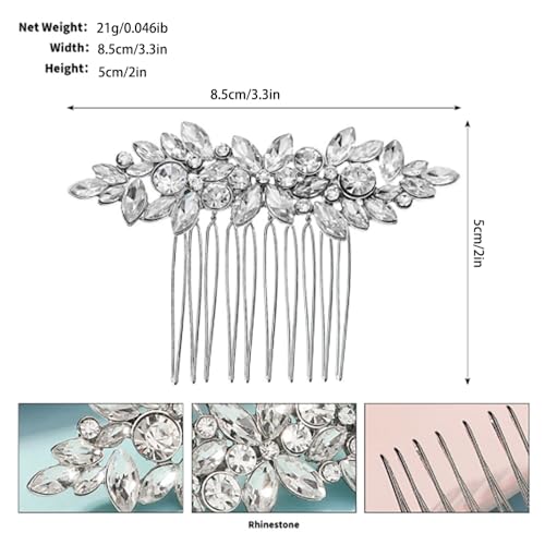 Wedding Hair Accessories,Rhinestones, Luxurious Hair clips, Shiny Rhinestones Bridal Side Hair Combs for Bride Bridesmaid,High-end hair accessories are ideal gifts for women
