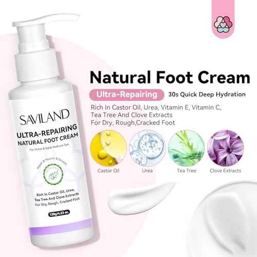 SAVILAND 2024 Electric Feet Callus Remover with Ultra-Repair Foot Cream 120 g: Rechargeable Portable Electric Callus Remover for Feet Professional Pedicure Care Kit for Cracked Dead Skin