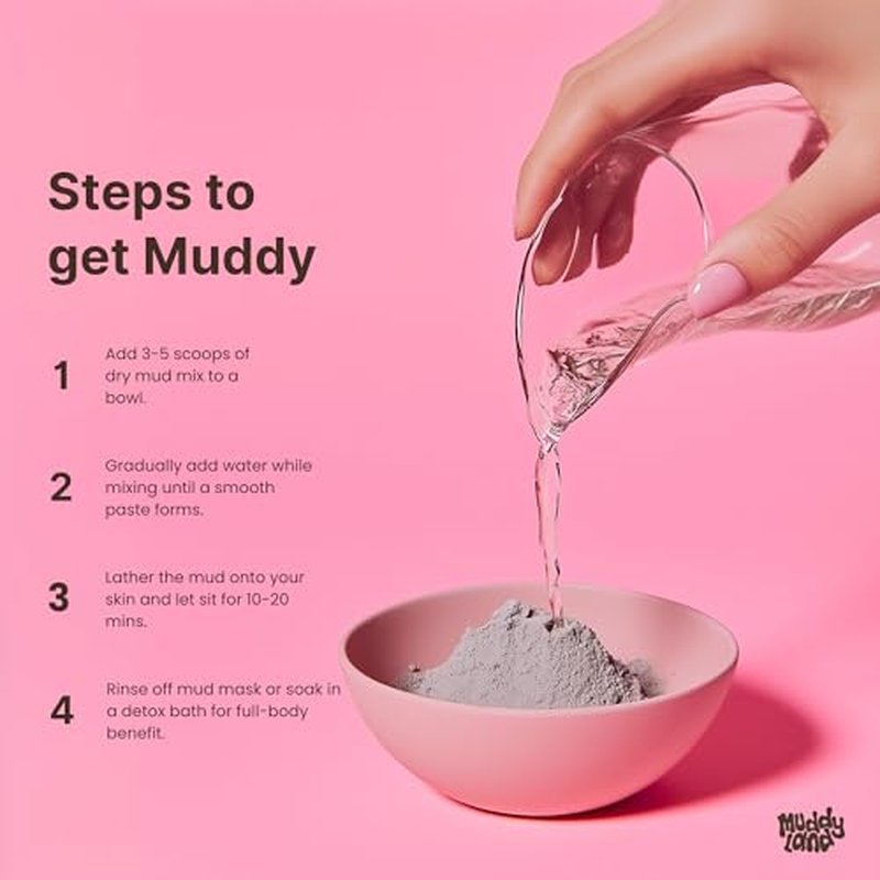 Bentonite Clay Detox Bath Soak Powder & Full Body Mud Mask ? Mineral-Rich Clay with Epsom Salt for Adults & Kids ? Heavy Metal Detox Bath ? Mud Magnet by Muddyland