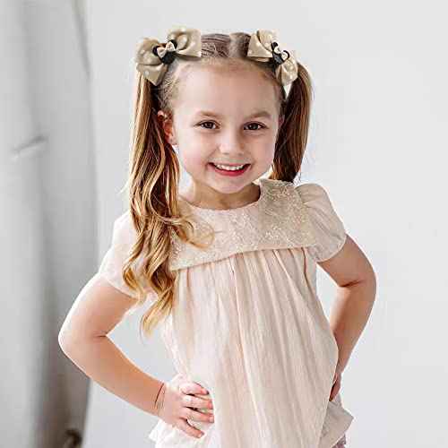 Qearl 16 Pcs Mouse Ears Bow Clips for Girls, Polka Dot Red Bows Theme Park Costume Party Decoration for Toddlers Girls in Pairs