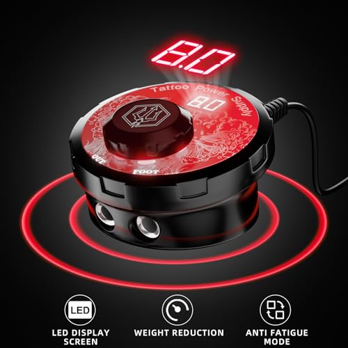 Tattoo Kit£¬POSEIDON Tattoo Pen Kit Rotary Tattoo Machine Kit Professional Complete with Power Supply and 20PCS Tattoo Cartridge Needles for Beginner£¨PTK24£©