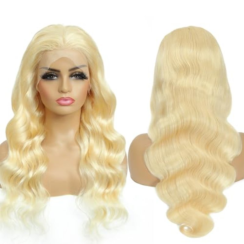 613 Lace Front Wig Human Hair 13X4 Light Blonde Color Body Wave Human Hair Wigs 613 HD Lace Frontal Wig Pre Plucked With Baby Hair Natural Hairline(13x4 Lace Front Wigs, 24 Inch)