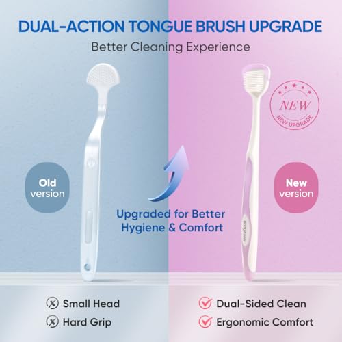 BodyAccel Tongue Cleaner Gel with Tongue Brush ? Fresh Breath Oral Care Kit ? Tongue Scraper Gel Set for Bad Breath Removal, Maintain Oral Health