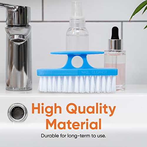 Superio Nail Brush for Cleaning Fingernails, Toe & Foot - All-Purpose Stiff Scrub Brush - Blue