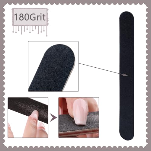 20 Pack 100/180 Grit Nail Files, Black Professional Reusable Emery Boards Nail File, Manicure Tool Suitable for Both Acrylic and Natural Nails