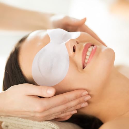 200 Sheets Disposable Eye Masks Non Woven, Cotton Paper Facial Eye Covers DIY Clear Spa Cosmetic Paper Sheets for Skincare Wrap Moisture Retention