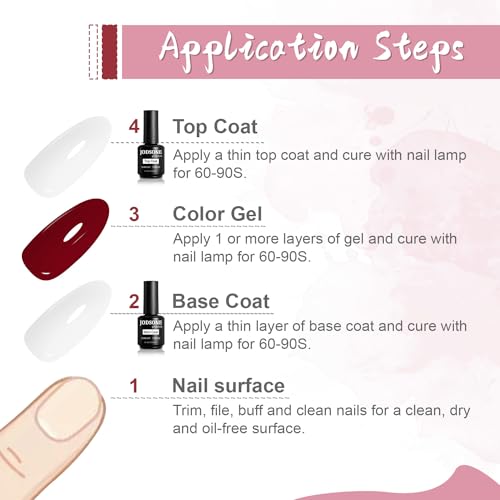JODSONE 2 Bottles of Top Coat Base Coat Set No Wipe Foundation Combination Bright Surface At Home DIY Nail Salon Girl Gift