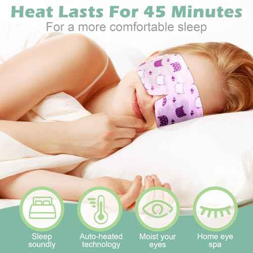 48 Pack Steam Eye Mask Disposable Self Heating Warm Compress for Dry Eyes, Unscented Lavender Rose Scented for Women Men Sleep Spa Travel Relaxing Gift