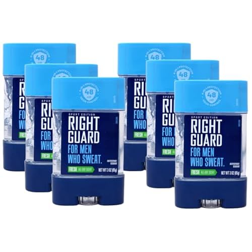 Right Guard Sport Edition Antiperspirant & Deodorant Clear Gel, Fresh Scent, 3 oz (Pack of 6)