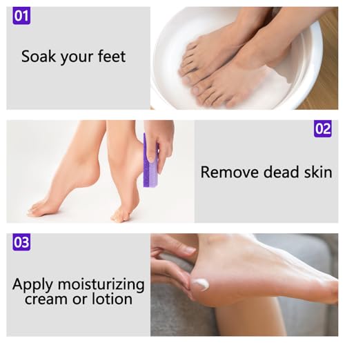 Pumice Stone for Feet 3 Pack ? Double Sided Foot Scrubber for Shower & Foot Bath, Foot Scrubber Dead Skin Remover