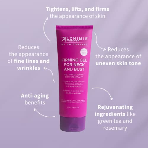 Alchimie Forever Firming Gel For Neck And Bust | Tightens, Lifts and Firms. Evens Tone | 8 Fl Oz