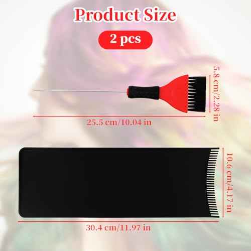 Balayage Board with Teeth - 2-Pack Black Balayage Highlighting Paddle & Hair Dye Comb Brush Hair Highlighting Kit for Women Hairstylist Accessories - Easy to Clean, Sturdy, Lightweight