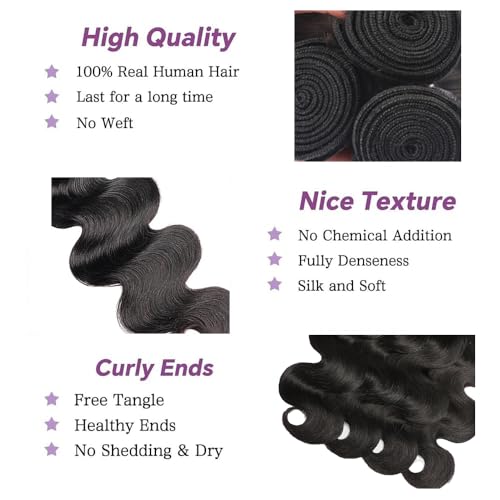 Human Hair Bundles Body Wave Bundle 20 22 24 inch 3 Bundles Human Hair Extensions for Women Body Wave Bundle