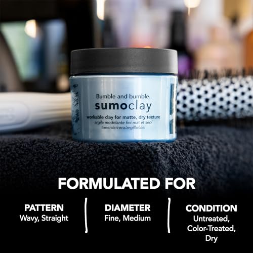 Bumble and bumble. Sumoclay Matte Texture Clay | Workable Texture, Moldable Hold + Matte Finish | Wavy, Straight, 1.5 Ounce
