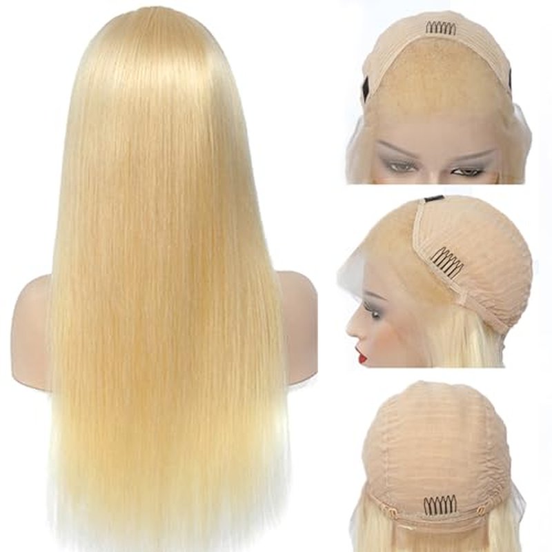 Blonde Lace Front Wigs Human Hair, 28inch 13x4 Blonde Wig Human Hair, 613 Lace Front Wig Human Hair, 100% Human Hair Wig, 180% Density Premium 613 HD Lace Frontal Wig Pre Plucked with Baby Hair