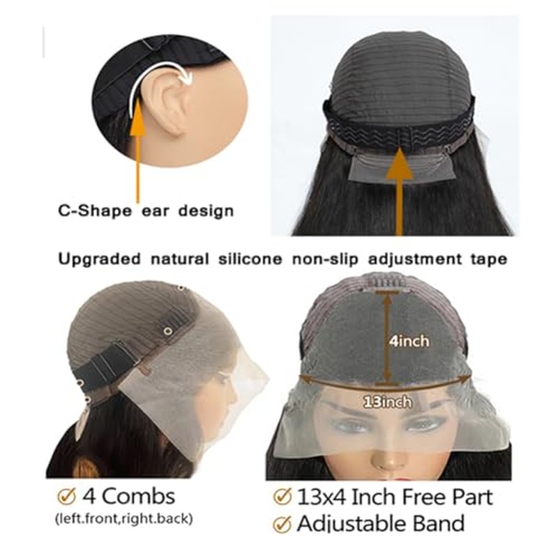 220% Density 1B/27 Balayage Highlight Lace Front Wig Human Hair Pre Plucked 13x4 HD Lace Ombre Body Wave Wig Glusless Wigs Human Hair for Women 18 Inch