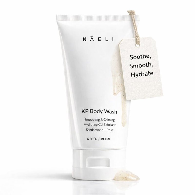 NAELI Exfoliating Body Wash - Salicylic & Glycolic Acid for Keratosis Pilaris | 6 oz Hydrating Acne Treatment