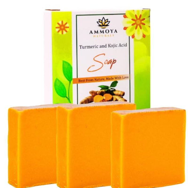 Turmeric Skin Cleansing Soap - Natural Glow Face & Body Cleanser for Acne, Dark Spots & Scars | 3 Bars (4.5 oz)