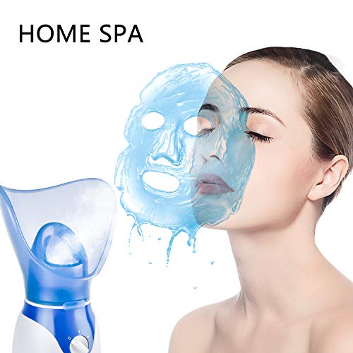 Face Steamer for Facial Deep Cleaning, Facial Steamer for Face, 2 Modes Facial Steamer for Unclogs Pores, Hydrating, Blue(Include Blackhead Remover Kit, Mask Brush, Headband)