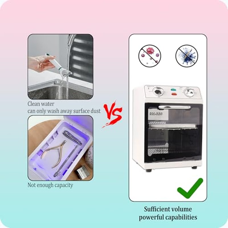 High Temperature Sterilizer, 8L Large Capacity Dry Heat Sterilizer, Max. Temperature 220¡É, With Temperature Control & Timer, For Hair Salon Spa Nail Salon, Tool Sterilizer