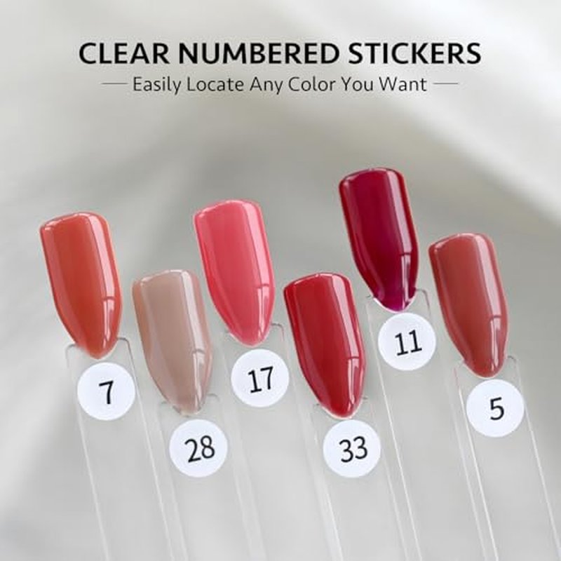 GAOY Nail Swatch Sticks with Ring, 50 Pcs False Nail Sample Swatches with Numbers Stickers, Fan-shaped Practice Color Display for Home or Salon Use