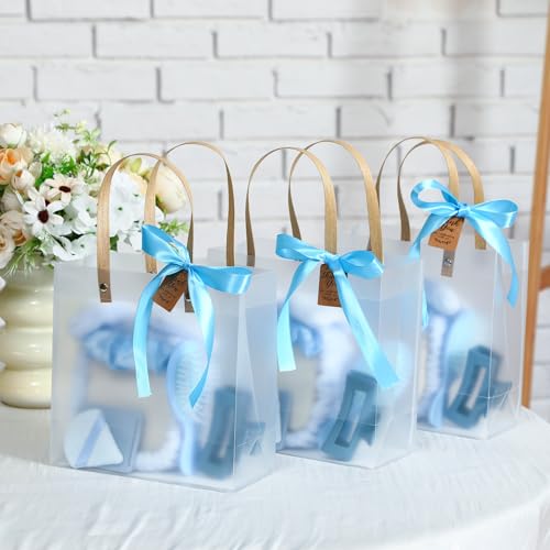55 Pcs Baby Shower Prizes for Winners Prizes Gifts Including Headband Hair Brush Jewelry Box Compact Mirror Powder Puff Hair Tie Claw Gift Bag for Baby Wedding Bridal Shower(Blue)