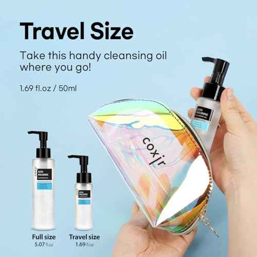 coxir ULTRA HYALURONIC CLEANSING OIL, Travel-Size, Korean Facial Cleanser l Blackhead, Makeup Removal with Hyaluronic Acid, Cruelty Free, No Mineral Oil [1.69fl.oz (Pack of 1)]