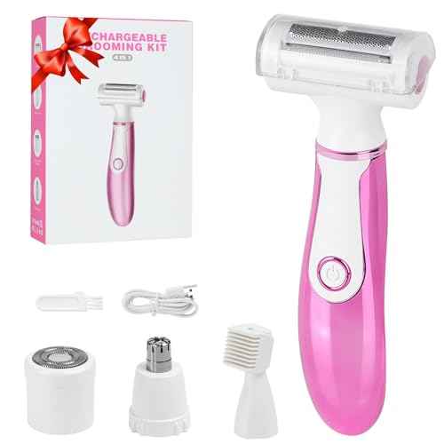 Women Face Epilator, 4-in-1 Body Shaver and Facial Epilator, Hair Removal for Face, Waterproof Facial Hair Remover for Armpits, Arms, Legsm, Bikini