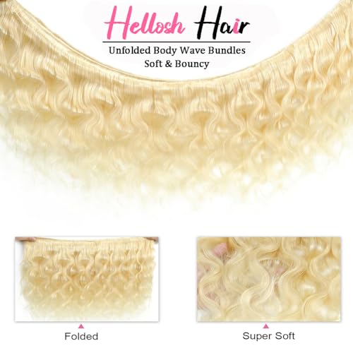 613 Bundles Blonde Bundles Human Hair 32 Inch 613 Body Wave Bundles 100% Unprocessed 12A Grade Brazilian Virgin Hair Bundles 1 Bundle Human Hair 613 Blonde Bundle