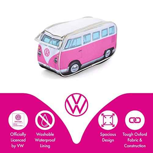 Volkswagen Travel Toiletry Bag for Men and Women - Cosmetic Makeup Organizer Dopp Kit with Internal Pockets and Double Zipper - VW Bus Volkswagen Accessories - Multiple Colors