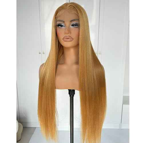 Human Hair Wig 5x5 27 Brown Yaki Wave Lace Front Wigs Dark Brown Human Hair Wig 200% Density