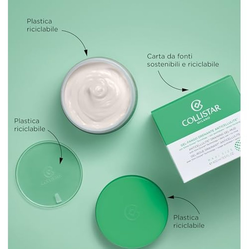 Collistar Gel-mud Draining Anti-cellulite, Unpublished gel-fango texture, has a targeted anti-cellulite, slimming and draining, Contains escin and white mud, Without rinsing, 400 ml