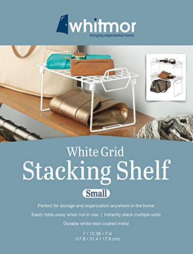 Whitmor Wire Grid Stacking Shelf Small, White